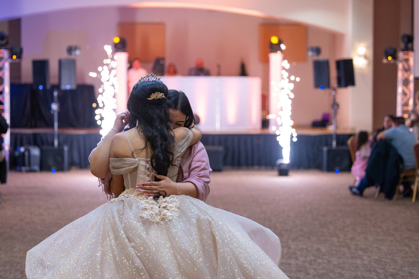 First dance lit by sparklers at a celebration