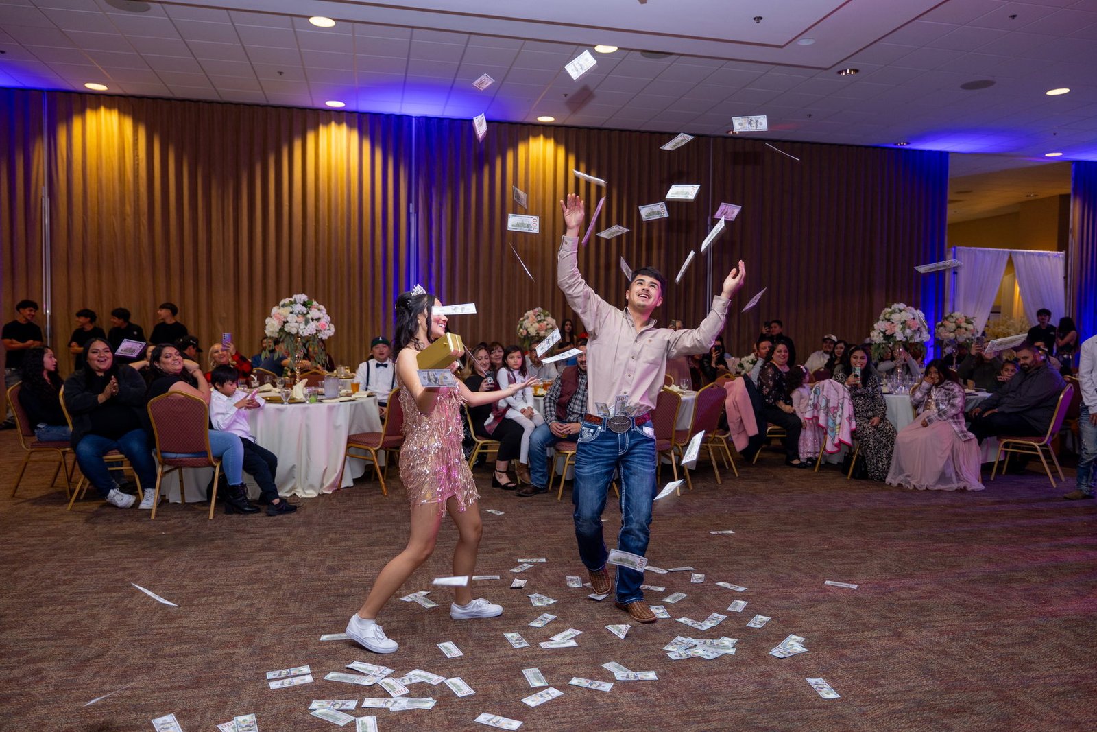 Confetti at the end of a reception